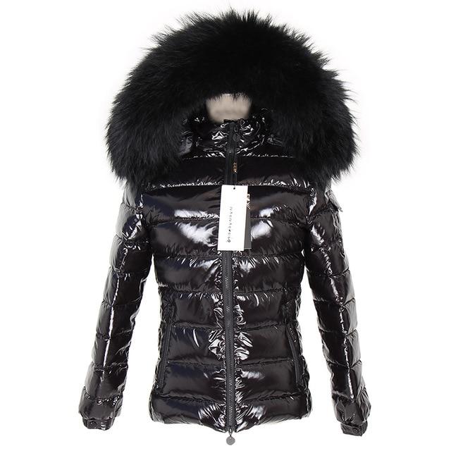 Luxury High Shine Puffer Jacket with Faux Fur Hood