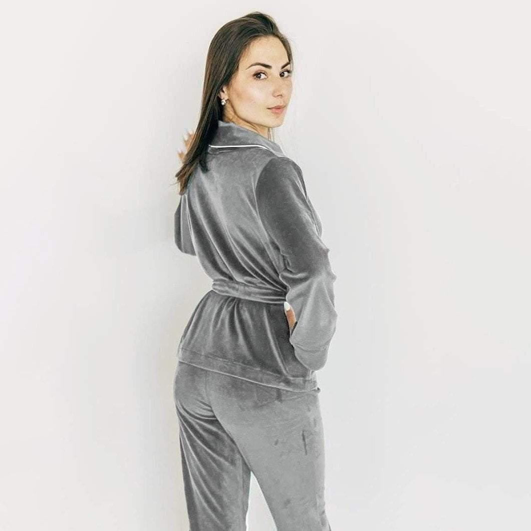 Velvet Robe and Pants Pyjama Set - MomyMall