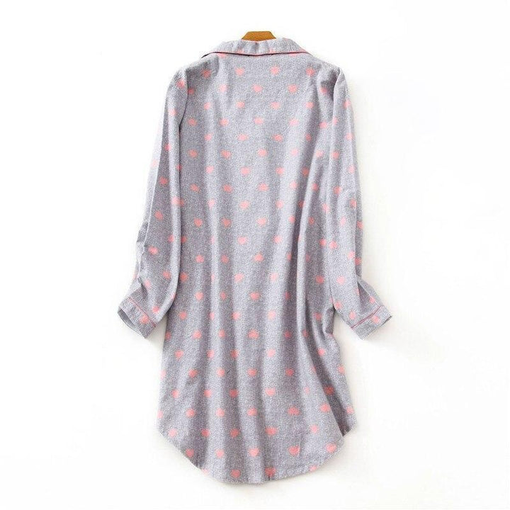 Plus Size Button Front Fleece Pyjama Shirt - MomyMall