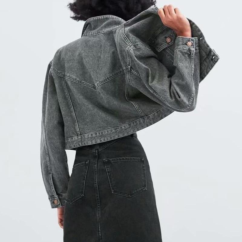 Cropped Box Denim Jacket