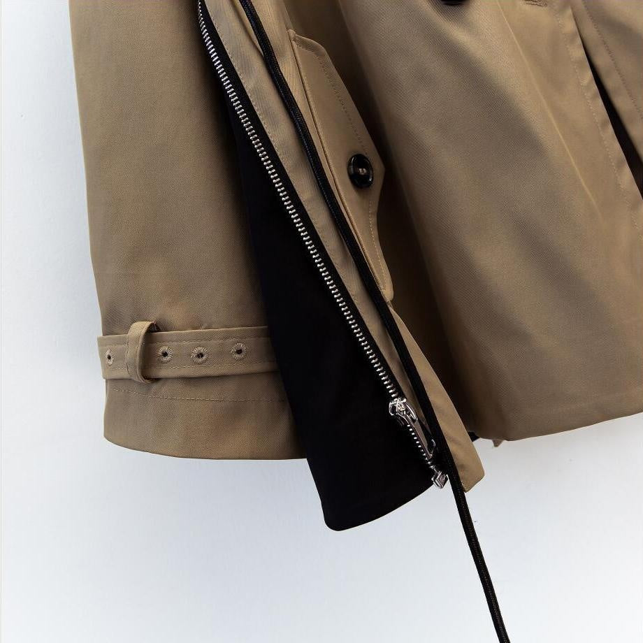 Classic Short Double Breasted Trench Coat