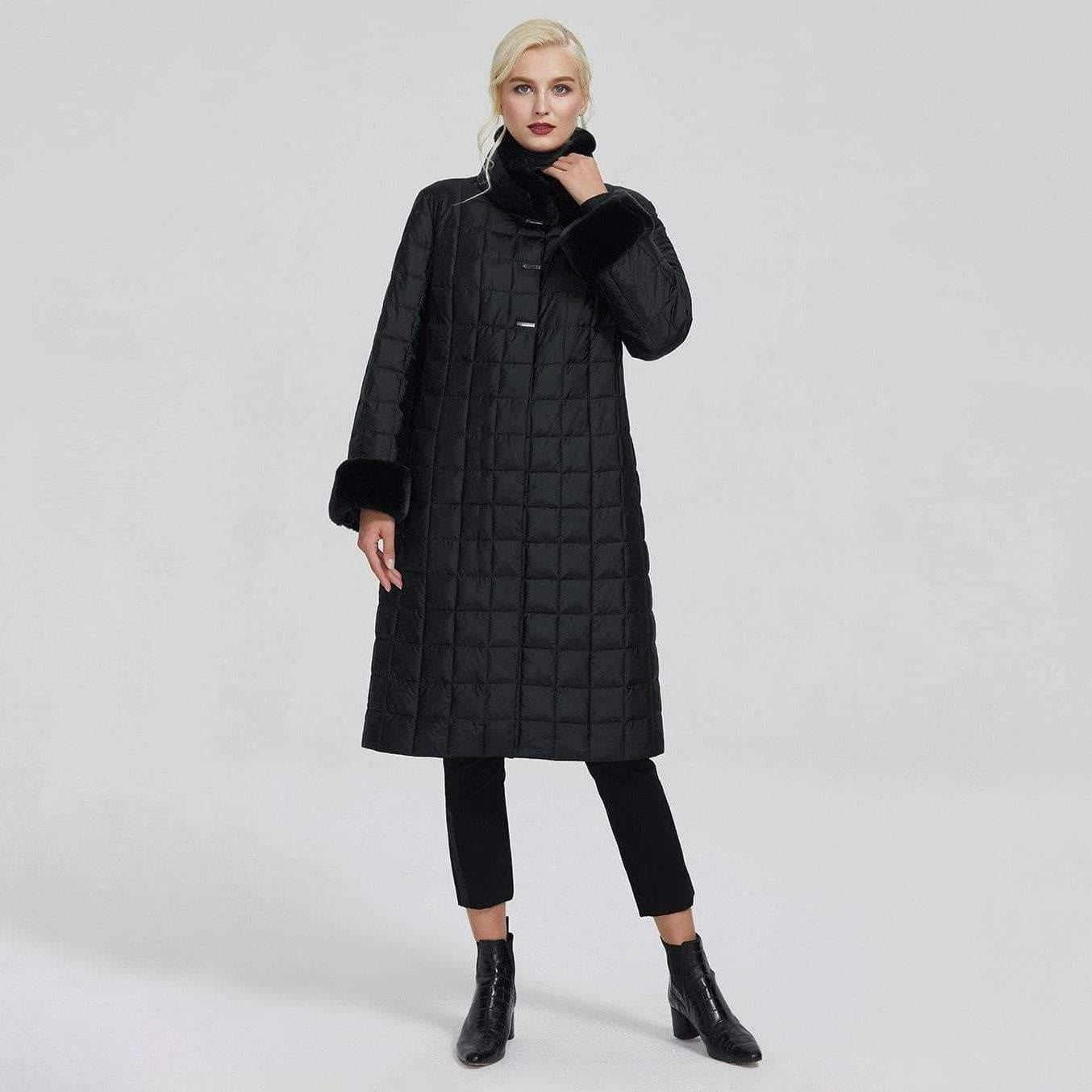 Quilted Coat With Faux Fur Trim