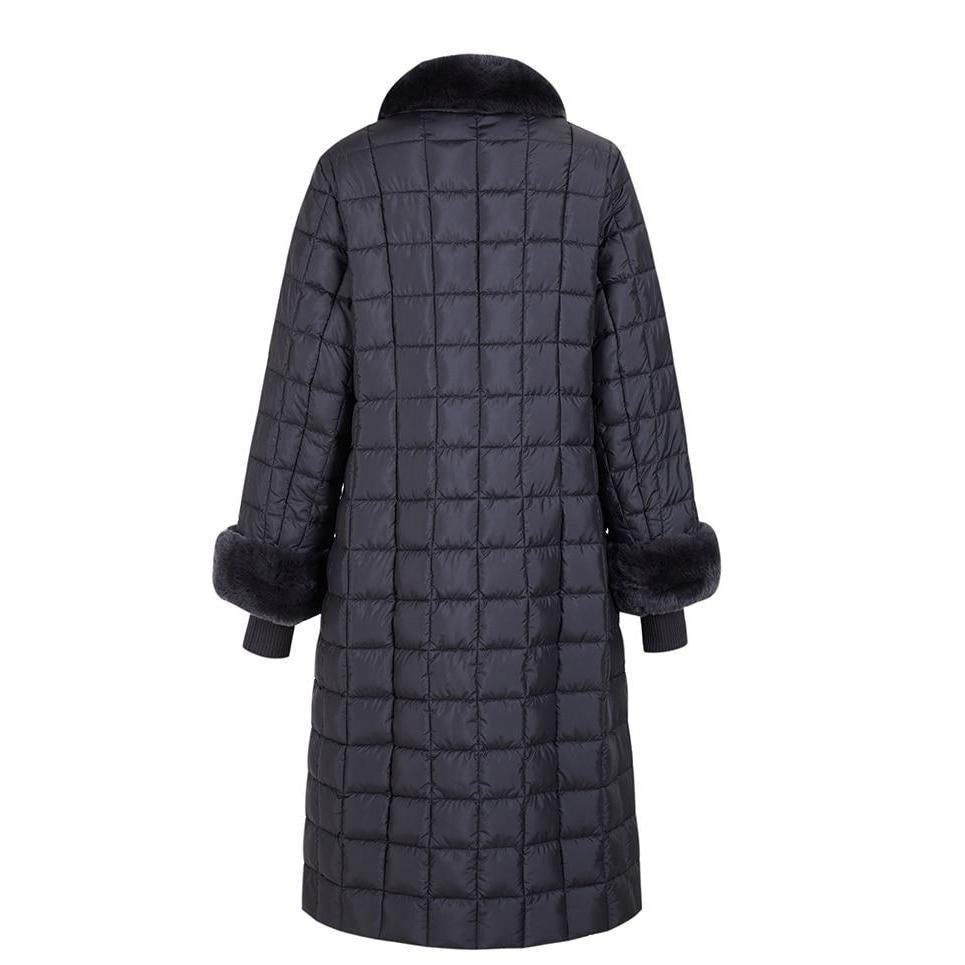 Quilted Coat With Faux Fur Trim