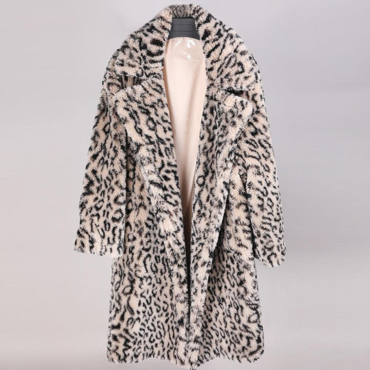 Leopard Print Winter Teddy Coat