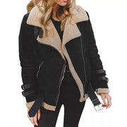 Aviator Jacket Faux Suede - Fur Lined