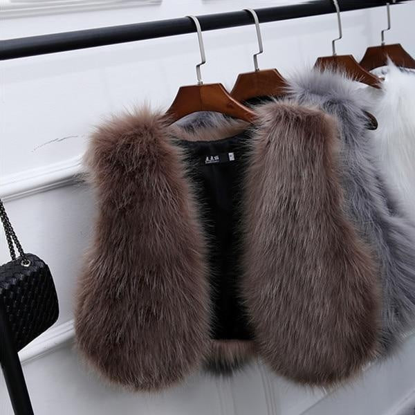 Short Faux Fur Vest - Cropped Sleeveless Gilet