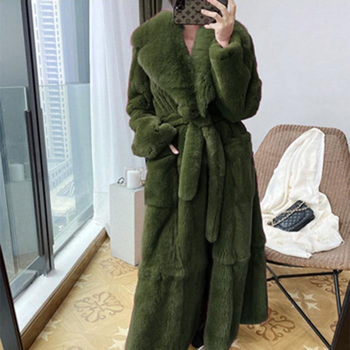 Faux Fur Thick Coat - Long Winter Belted Coat