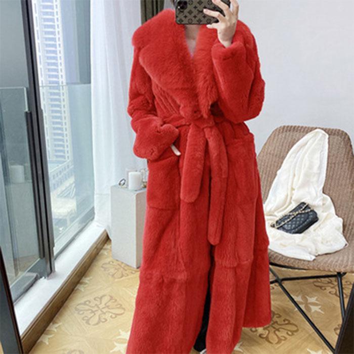 Faux Fur Thick Coat - Long Winter Belted Coat