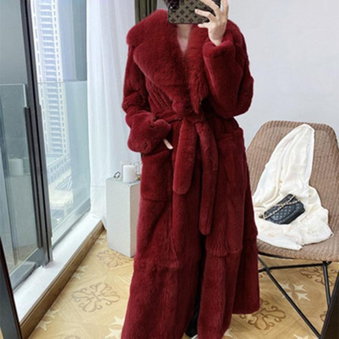 Faux Fur Thick Coat - Long Winter Belted Coat