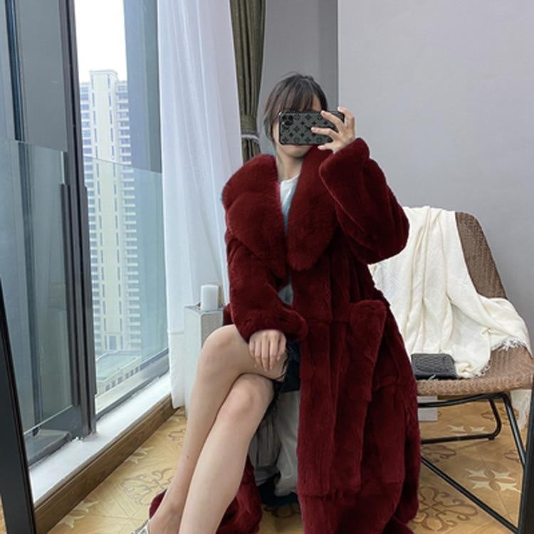 Faux Fur Thick Coat - Long Winter Belted Coat