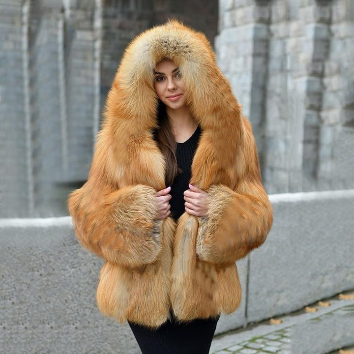 Luxury Extra Thick Faux Fur Coat With Hood