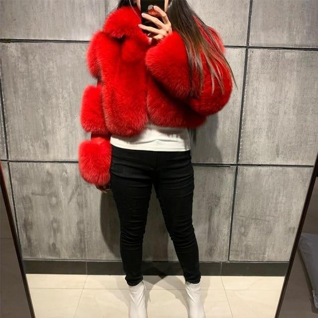 Oversized Faux Fur Short Jacket