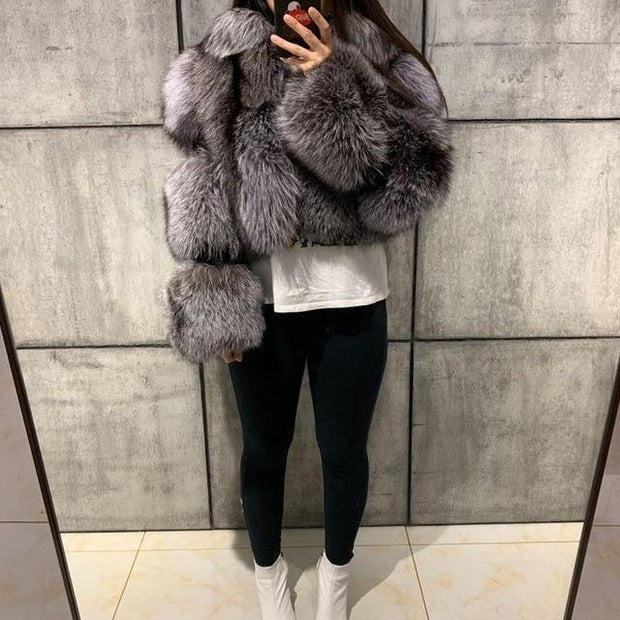 Oversized Faux Fur Short Jacket