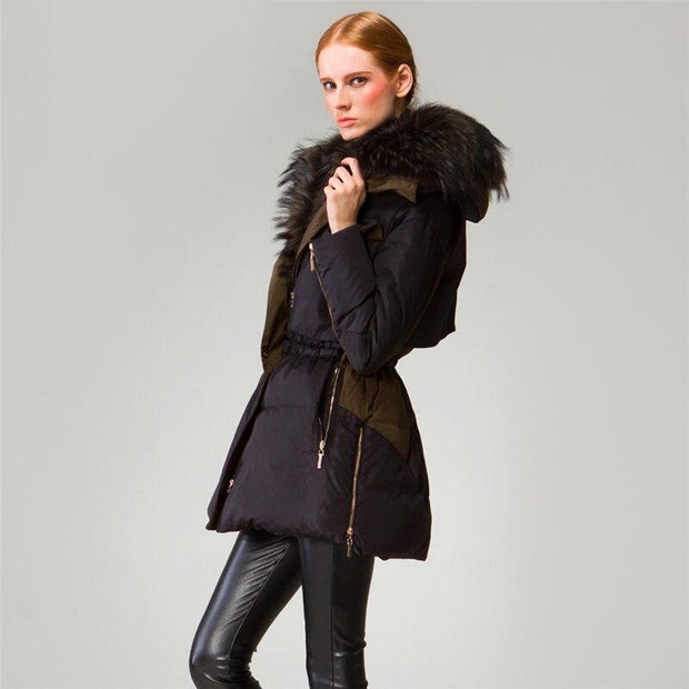 Luxury Puffer Coat With Removable Faux Fur Hood