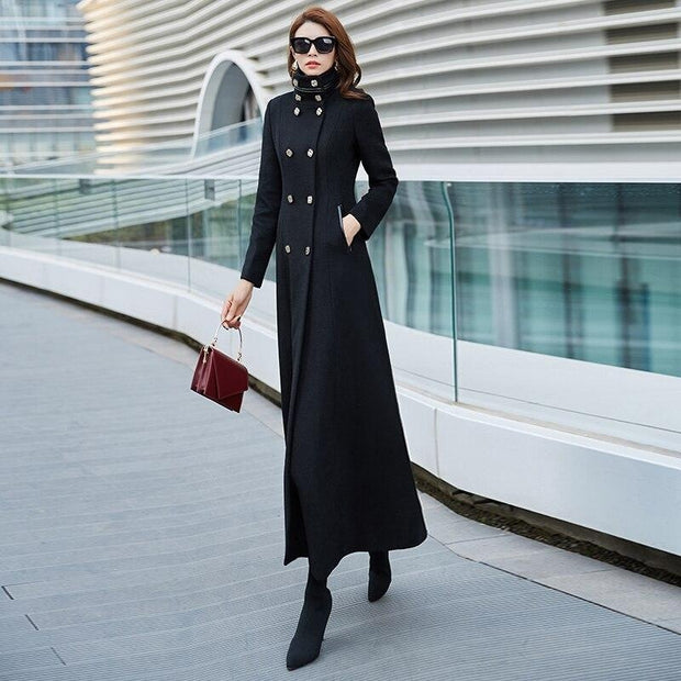 Double Breasted Maxi Wool Coat