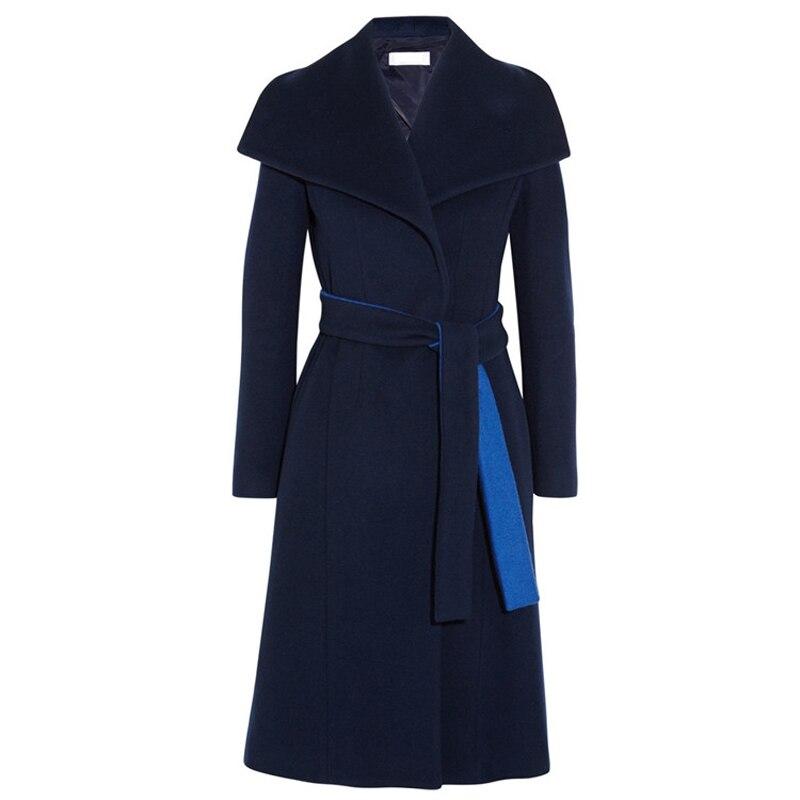 Knee Length Belted Wool Coat