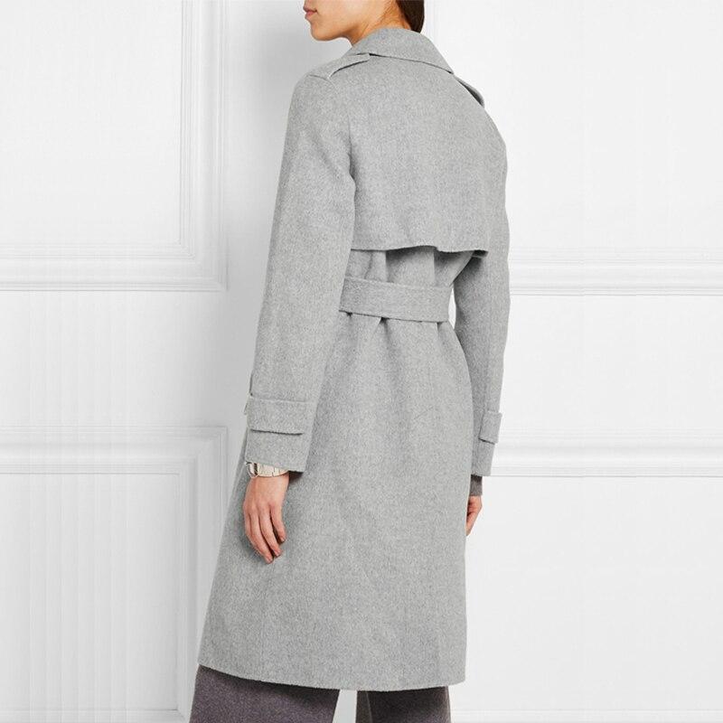 Long Belted Wrap Wool Coat