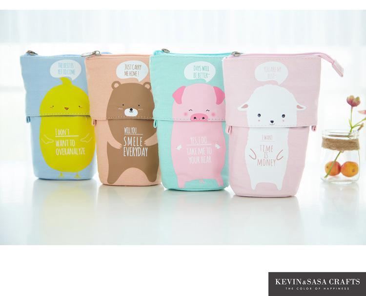 Flexible Big Cat Pencil Case Fabric Quality School Supplies Stationery Gift School Cute Pencil Box Pencilcase Pencil Bag - MomyMall