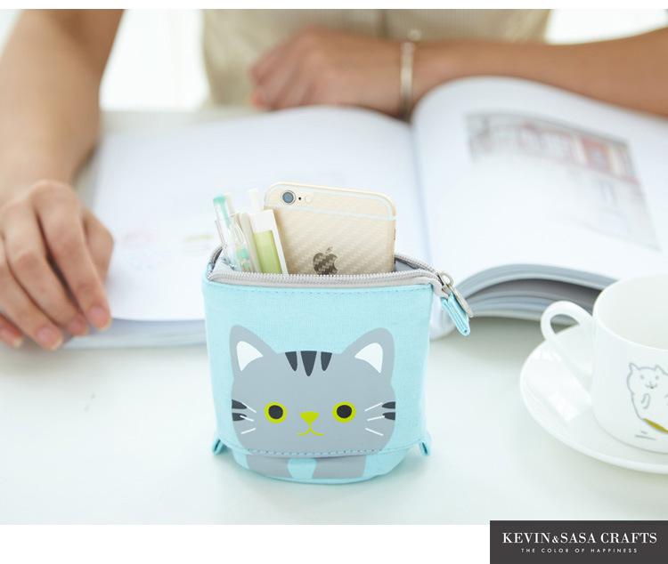 Flexible Big Cat Pencil Case Fabric Quality School Supplies Stationery Gift School Cute Pencil Box Pencilcase Pencil Bag - MomyMall