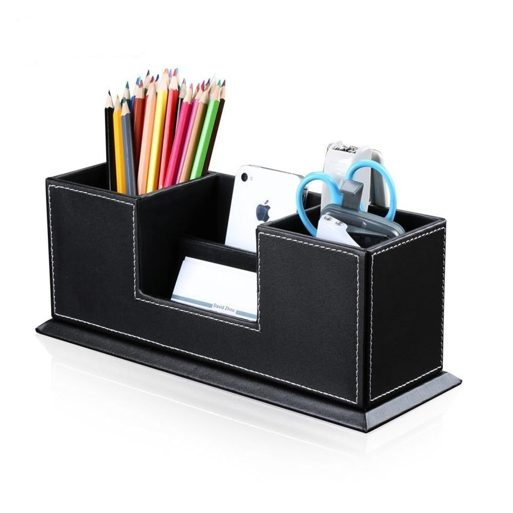 Leather Desktop Stationery Organizer - MomyMall