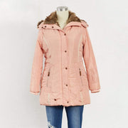 Padded Jacket With Faux Fur Hood & Pockets