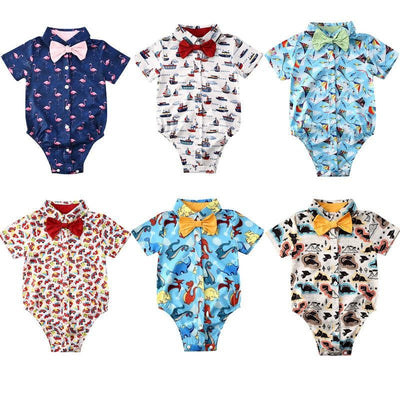 Boys Bow Tie Onesie (6 Patterns)