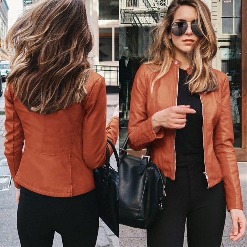 Zip Up Faux Leather Crop Jacket