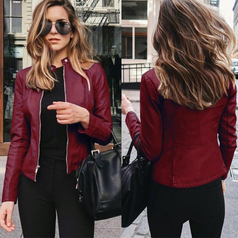 Zip Up Faux Leather Crop Jacket