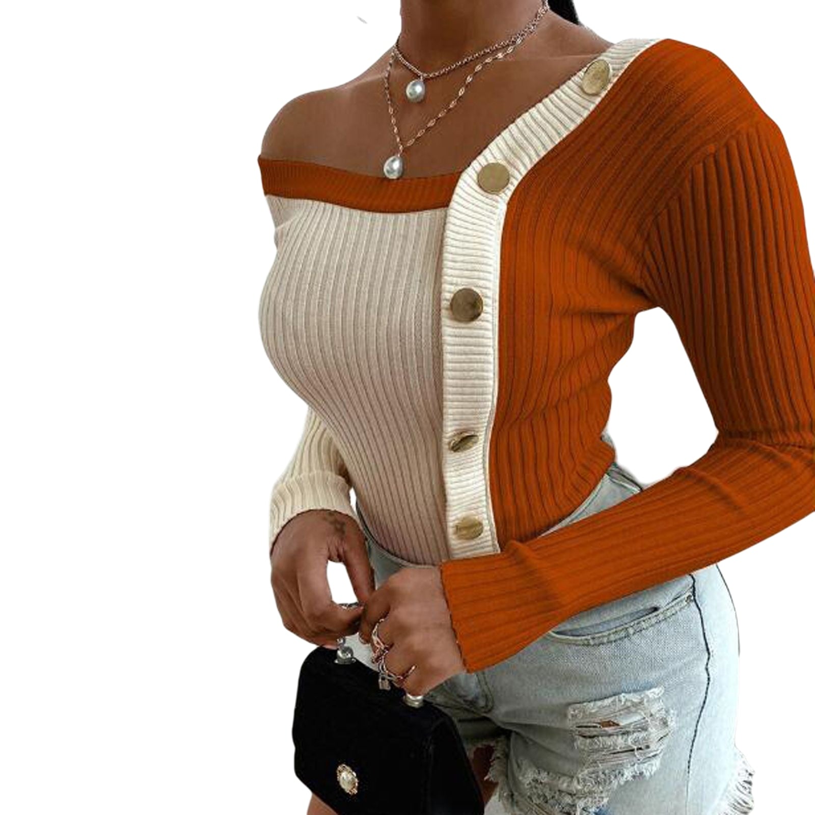 Casual Slim Femme Ladies Solid Sweater - MomyMall