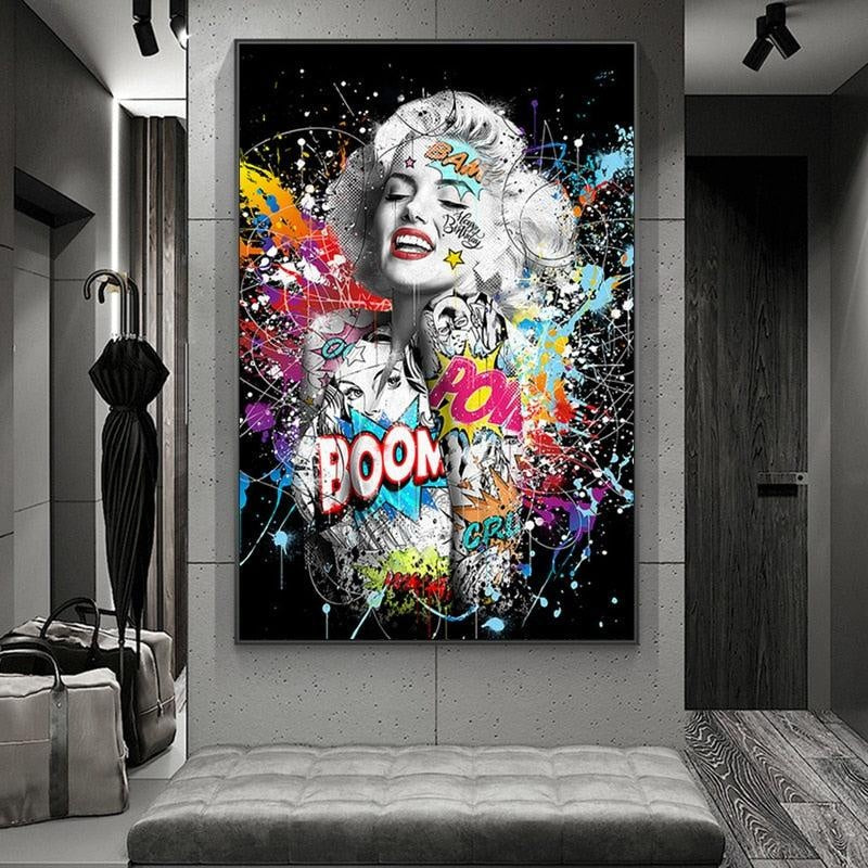 Marilyn Monroe Graffiti Canvas Print - MomyMall