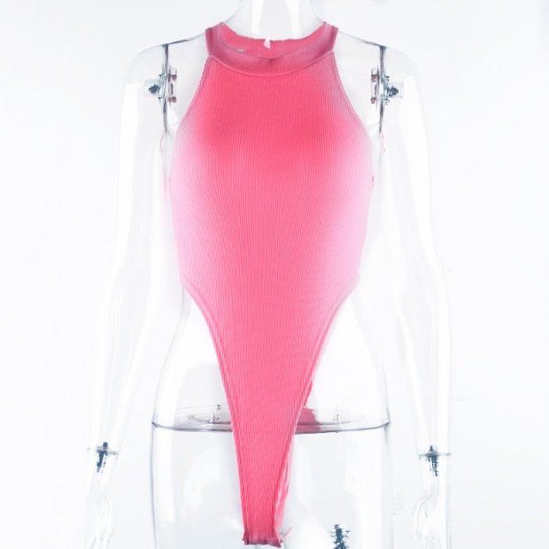 Sexy High Street Bodycon Neon Bodysuits - MomyMall Pink / S