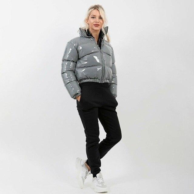 High Shine Puffer Jacket - Cropped Parka Bubble Coat