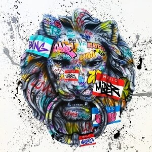 Graffiti Art Canvas - MomyMall 70x70cm Canvas (No Frame) / Full face Lion