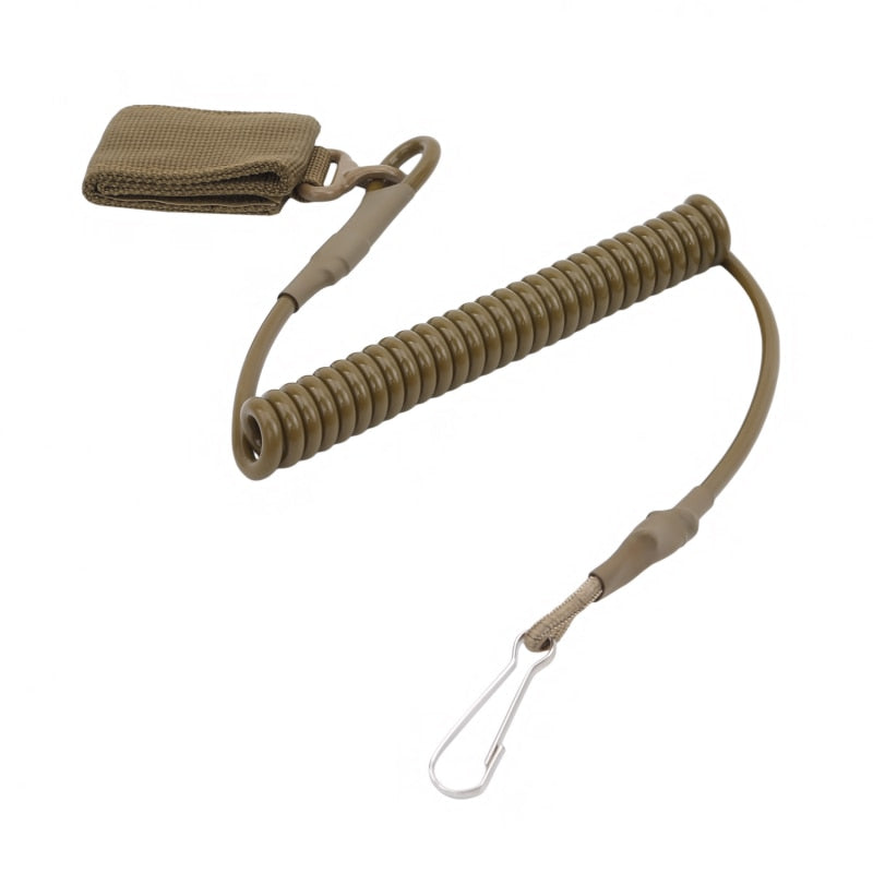 Tactical Anti-lost Elastic Lanyard Rope Military Spring Safety Strap Gun Rope For Key Ring Chain Flashlight Hunting Accessories - MomyMall