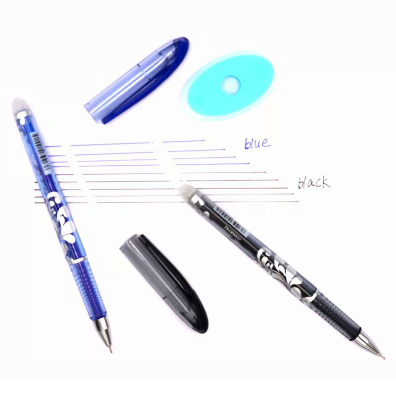 Erasable Pen Set 0.5mm Blue Black Color Ink Writing Gel Pens Washable handle for School Office Stationery Supplies