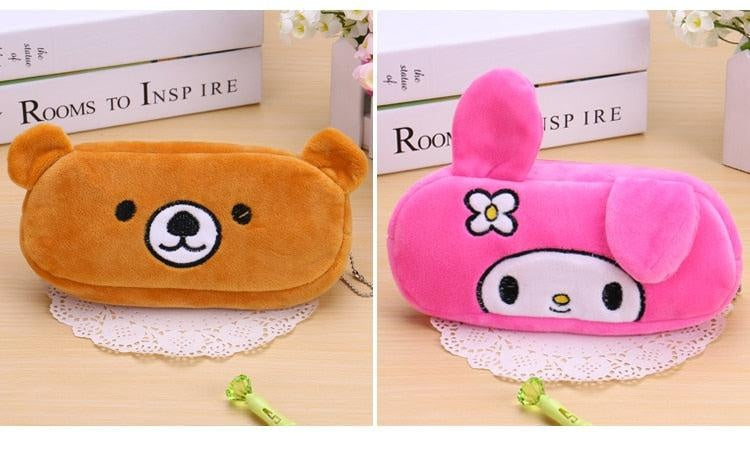 Plush Animal Pencil case Cartoon panda bear fruit pen bag box for kids gift Cosmetic Stationery pouch school supplies - MomyMall