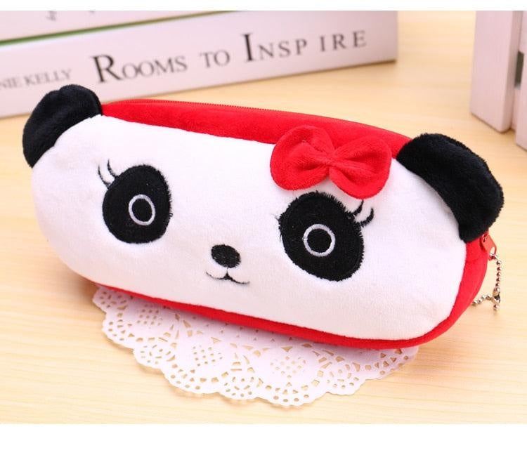 Plush Animal Pencil case Cartoon panda bear fruit pen bag box for kids gift Cosmetic Stationery pouch school supplies - MomyMall