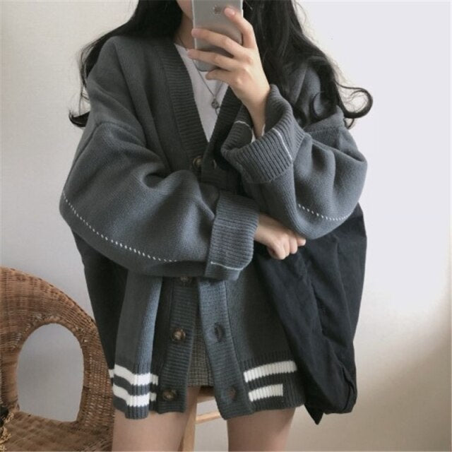 Solid Basic Elegant New Oversized Warm Sweater - MomyMall One Size / Dark Gray
