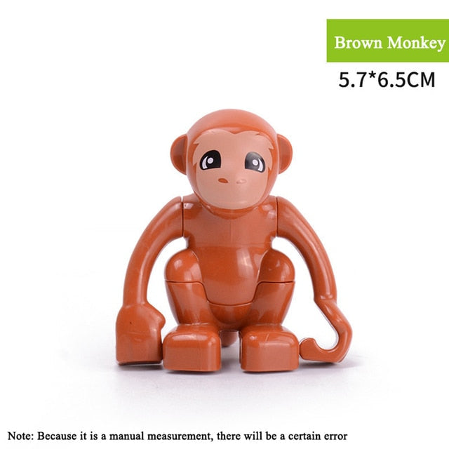 Building Blocks Animal Figure Toys - MomyMall Brown monkey
