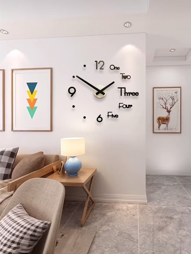 Wall Clock Mirror Home Decor