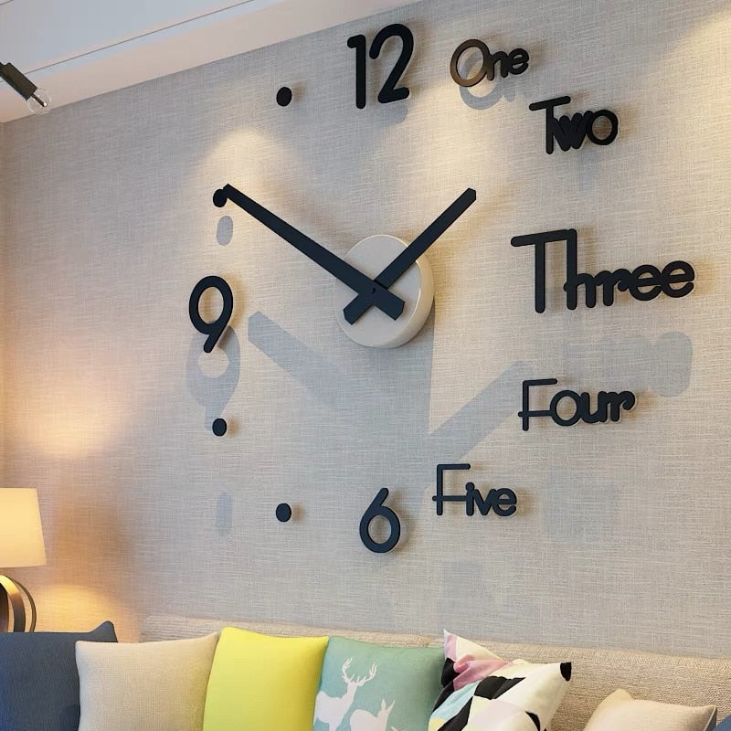 Wall Clock Mirror Home Decor