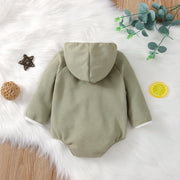 Solid Hooded Pocket Onesie - MomyMall