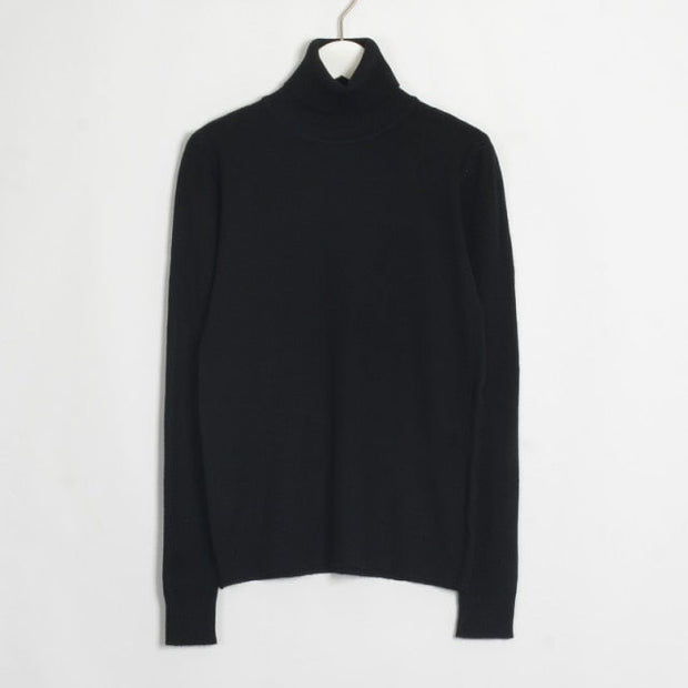 Turtleneck Long Sleeve Sweater - MomyMall XXL / Black