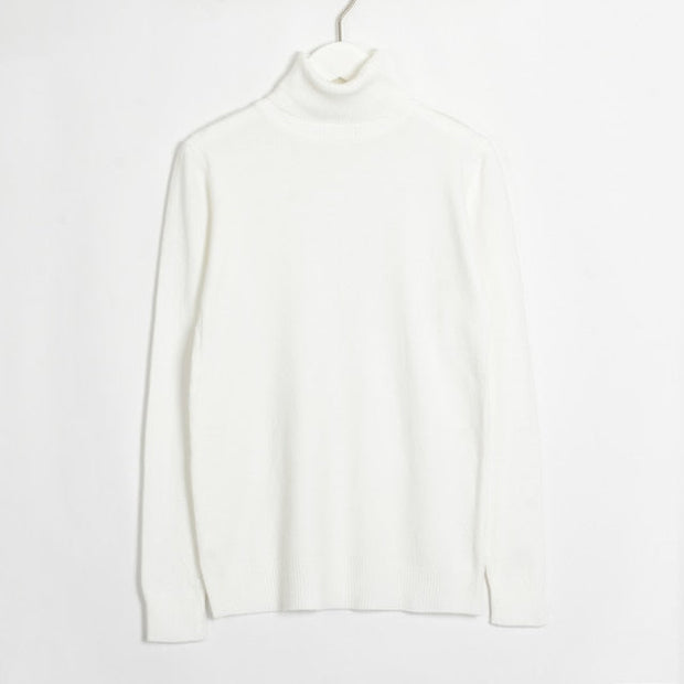 Turtleneck Long Sleeve Sweater - MomyMall XXL / White
