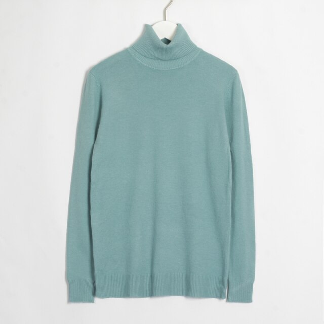 Turtleneck Long Sleeve Sweater - MomyMall M / Pea Green
