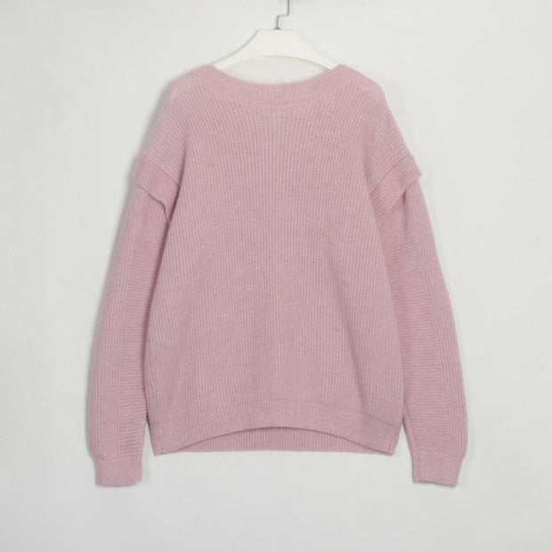 Casual Elegant Cashmere Ladies New Coming Sweater - MomyMall S / Pink
