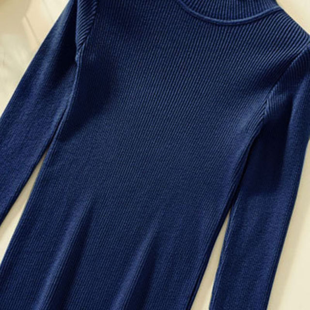 Primer Shirt Long Sleeve Short Slim-fit tight Sweater - MomyMall One Size / Royal Blue