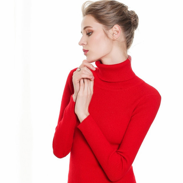 Primer Shirt Long Sleeve Short Slim-fit tight Sweater - MomyMall One Size / Red