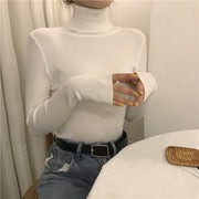 Primer Shirt Long Sleeve Short Slim-fit tight Sweater - MomyMall One Size / white