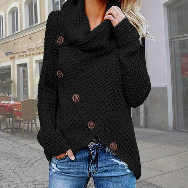 Vintage Oversize Solid Long Sleeve Sweater - MomyMall 5XL / black